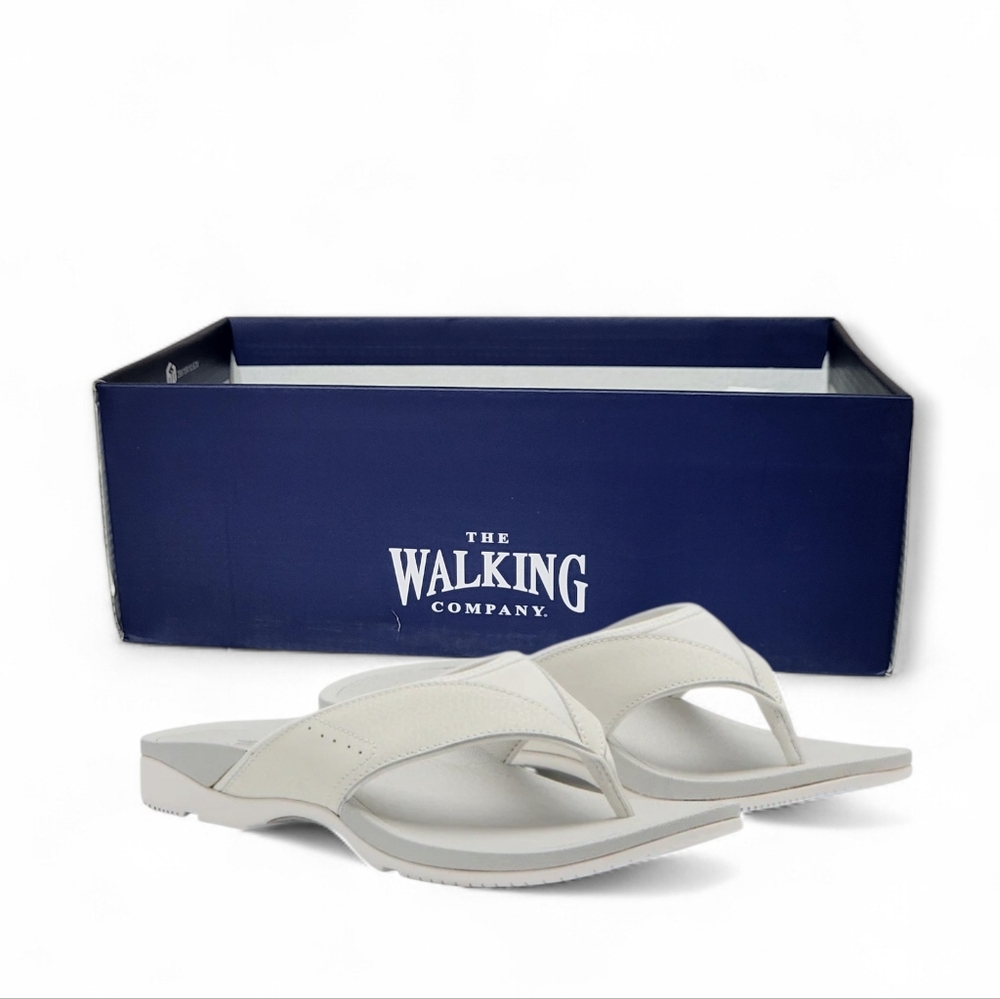 New The Walking Co. BALBOA METATARSAL Sandal White Sz 5 Comfort Leather *No Lid